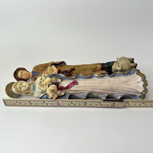 Mary, Joseph, Baby Jesus Christmas Plastic Figurines Set of 2 Slender Religious - Picture 4 of 13